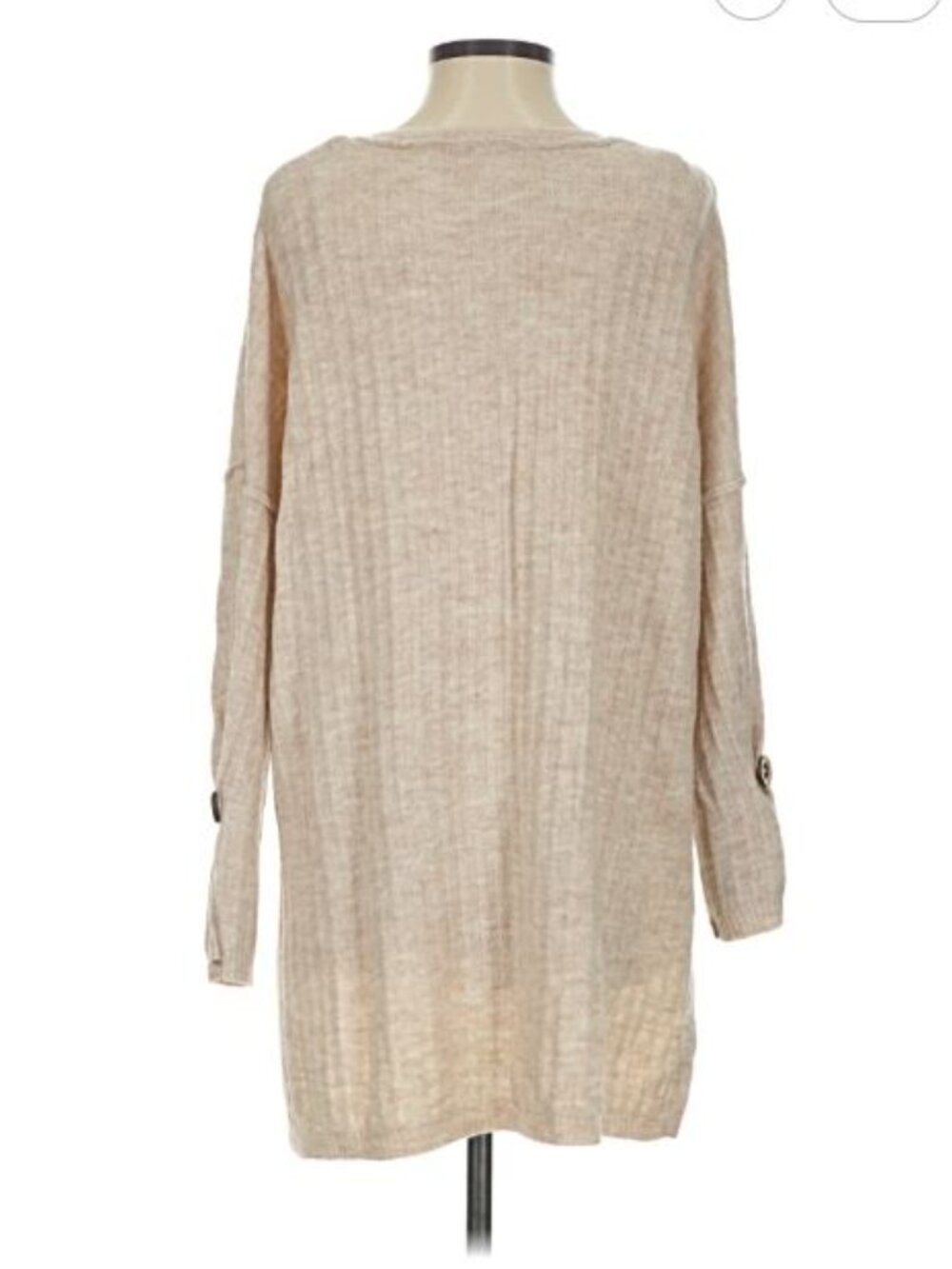 Intimately Free People Around the Clock Oversized Sweater Rib Knit Small Oatmeal - Picture 5 of 10